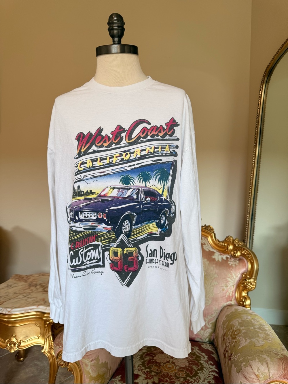 Free People White Long-Sleeve West Coast Graphic Shirt